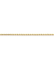 14k Yellow Gold 7in 2.25mm D/C Rope with Lobster Clasp Chain Bracelet
