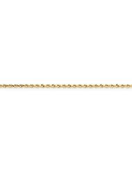 14k Yellow Gold 8in 2.25mm Diamond Cut Rope w/Lobster Clasp Chain/Met Wt-3.07g