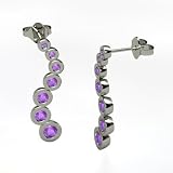 Earrings in 14K White Gold with Amethyst