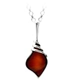 Cherry Amber and Sterling Silver Drop Pendant, 18