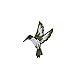 Small MINI - Hummingbird - Light Blue Throat - Flying Left - Iron on Embroidered Applique Patch