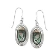 .925 Silver Oval Paua Shell Earrings
