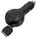 Apple iPhone 3GS Rubberized Retractable Car Charger (Black)