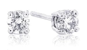 1/3 Carat Total Weight Round Diamond Stud Earrings in 14Kt White Gold (GH-I1)-W