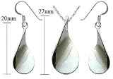 Silver Pendant & Earrings set - plain silver twisted teardrop - Comes with 18' silver link chain. Beautifully designed and hand polished to a very high jewellery standard