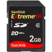 SanDisk 2GB Extreme III SD Memory Card (SDSDX3-002G, Bulk Package)