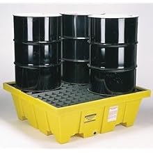 Eagle 1640 4 Drum Containment Spill Pallet, 8000 lbs Capacity, 52-51/128" Length x 51-1/2" Width x 13-3/4" Height