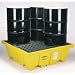 Eagle 1640 4 Drum Containment Spill Pallet, 8000 lbs Capacity, 52-51/128" Length x 51-1/2" Width x 13-3/4" Height