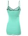 Doublju Womens Spaghetti line Sleeveless inner Lace detailed Simple Solid top