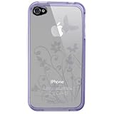 Flexi Gel SKin TPU PURPLE With FLOWER BUTTERFLY Design Sleeve Glove Soft Co ....