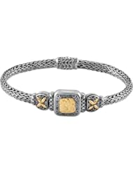 Jewelplus Sterling Silver Fashion Bracelet with 18KY Accents Sterling Silver & 18K Yellow Complete No Settings