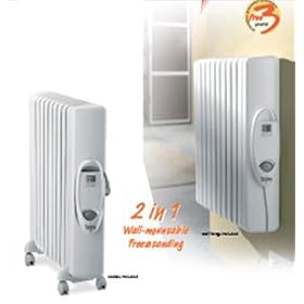 De'Longhi Stretto TRSW0715 Wall Mountable Oil Filled Radiator, 1.5kW