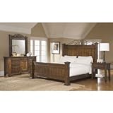 Attic Rustic Oak King Mansion Bedroom Set (1 BX-4399-98, 1 BX-4399-99, 1 BX ....