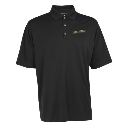 Antigua Men's NHL Anaheim Ducks Exceed Desert Dry Xtra-Lite Short Sleeve Polo, Black, XX-Large