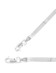 18" 3.5mm (1/7") Superflex Herringbone Necklace 925 Sterling Silver