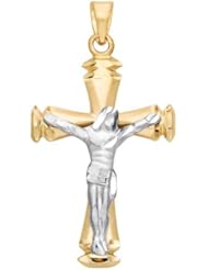Crucifix Charm in Two Tone 14kt. Gold