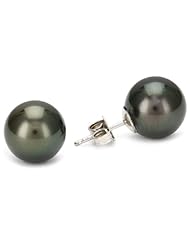 TARA Pearls Tahitian 10X11mm 18 Karat White Gold Stud Earrings