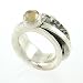 Southwest Citrine Gemstone and Sterling Silver Spinner Ring by Native American Artist Ronnie Willie, Size 5 1/2 , #7769
