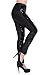 Lotsyle Women's Faux Leather Shiny Sequins Party Footless Leggings Pants