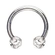 16 Gauge Clear Tiffany Gem Ball Horseshoe Circular Barbell