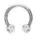 16 Gauge Clear Tiffany Gem Ball Horseshoe Circular Barbell