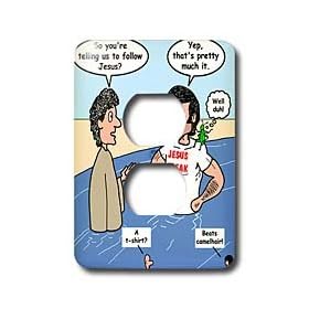 Rich Diesslins Funny Cartoon Gospel Cartoons - John the Baptist - Jesus Freak - Light Switch Covers - 2 plug outlet cover