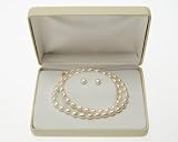 5 1/2mm -6mm Fresh Water Pearl Rice Shaped Pearl Necklace, with 14K Gold Clasp. 16