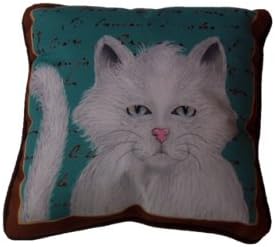 Purrfect Poses Decorative White Cat Pillow