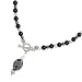 Snowflake Obsidian Drop Black Multi-Beaded Necklace