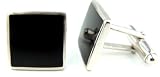 Sterling Silver Black Onyx Square Cufflinks
