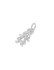 Sterling Silver Girl Doll Child Pendant Cute Wholesale Charm Pure 925 New 17mm with 2mm Rope Chain