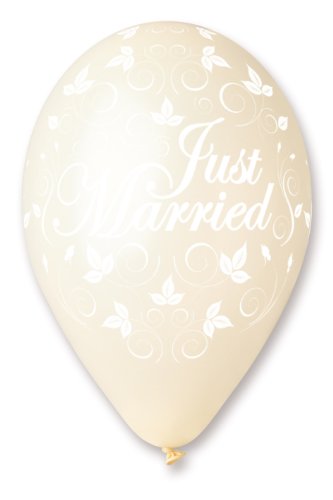 Karaloon GB04358 - 100 Ballons Just Married, 90-100 cm, Perlmutt, elfenbein Preisvergleich