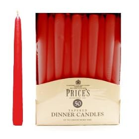 Red Dinner Candles 50 up to 9 hours burning time