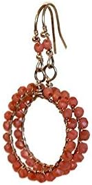 Pink Coral and Sterling Silver Dangle Earrings