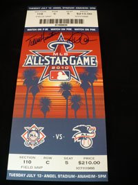 Signed Angels All-Stars, Los Angeles (Jered Weaver / Torii Hunter) Mega All-Star Ticket By Jered Weaver and Torii Hunter
