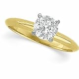 Round Diamond Solitaire Engagement Ring 14k Yellow-Gold ( 0.57 Ct E VS1 )
