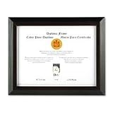 DAX Solid Wood Award/Certificate Frame, 8.5 x 11 Inches, Black with Walnut Trim (N19881BT)