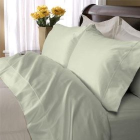 Egyptian Cotton 800 Thread Count Solid Sateen 3 Pc Duvet Cover Set Sage - King.