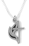 Sterling Silver Cross w/ Flames Pendant by Bob Siemon, 18