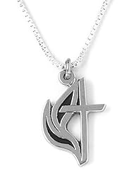 Bob Siemon Sterling Silver Cross with Flames Pendant Necklace, 18"