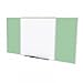 Ghent SPC48D-V-189 4 ft. x 8 ft. Style D Combination Unit - Porcelain Magnetic Whiteboard and Vinyl Fabric Tackboard - Mint