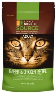 Simply Nourish Source Rabbit and Chicken Adult Recipe Dry Cat Food -6 lb