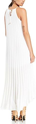 Topfar Women's Bohemian Style Halter Long Chiffon Maxi Dress X-Large White