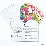 Pink Flamingo Invitations (Receive 8 Invitations Per Order)