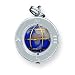 Sterling Silver Enameled Globe Charm with 20 inch Sterling Silver Chain