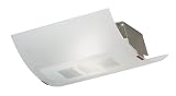 Eglo 83133A Grafik 1 Light Wall/Ceiling Light Fixture, Nickel/Frosted Opal