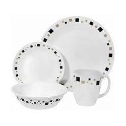 Corelle Livingware Geometric 16-Piece Dinnerware Set, Service for 4
