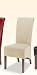 Set of 2 Parson Style Dining Chairs with Tan Color - Microfiber Upholstery in a Rolled Back Design