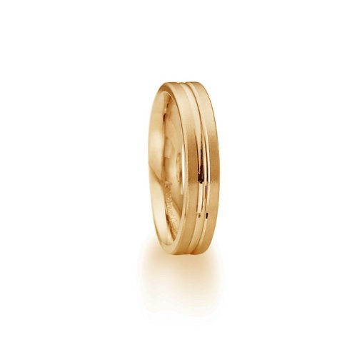 (Lifetime Guarantee) 18k Yellow Gold Wedding Band Ring, Comfort Fit Spin Satin Center Center Cut, 4