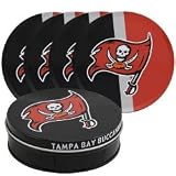Tampa Bay Buccaneers Five Piece Tin Coaster Set with Collector Tin